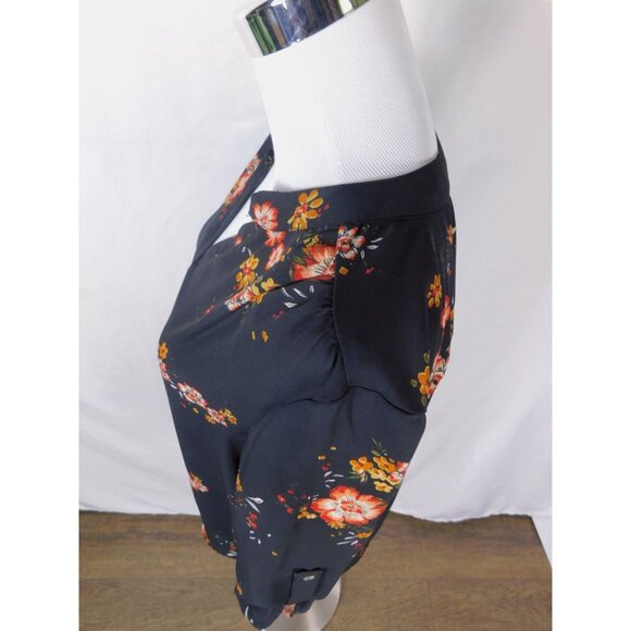 Crescent & Willough M Black Floral Boho Blouse Cottagecore Sheer - Picture 4 of 10